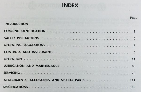 Massey Ferguson Mf 205 Sp Combine Operators Owners Manual Maintenance - Image 2