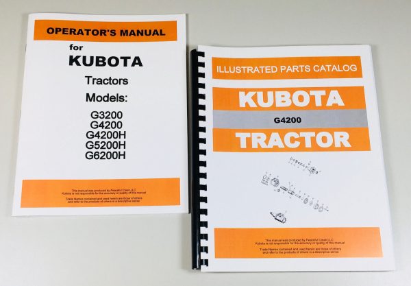 Kubota G4200 Tractor Operators Owners Manual Parts Catalog Assembly Schematic