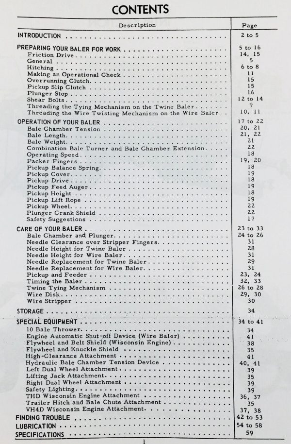 International 37 47 Baler Operators Owners Manual Twine Wire Service Timing More - Image 2