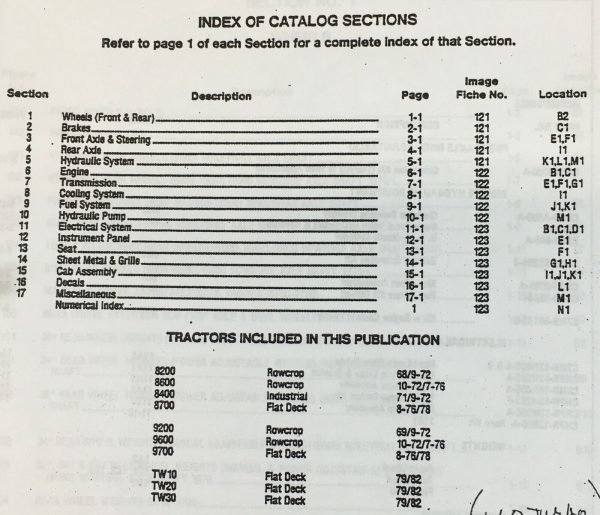 Ford 9000 9200 9600 9700 Tractor Parts Manual Catalog Book Assembly Schematics - Image 2