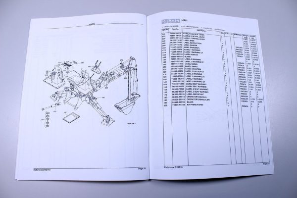 Kubota Bh90 Backhoe Parts Assembly Manual Catalog Exploded Views Numbers - Image 4