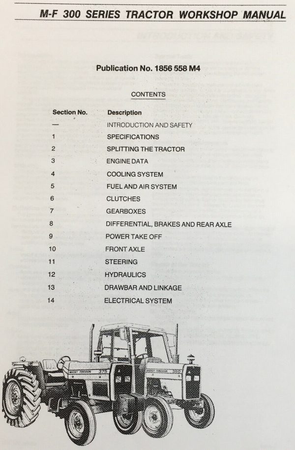 Massey Ferguson 390T 398 399 Tractor Service Manual Repair Technical Workshop Mf - Image 3