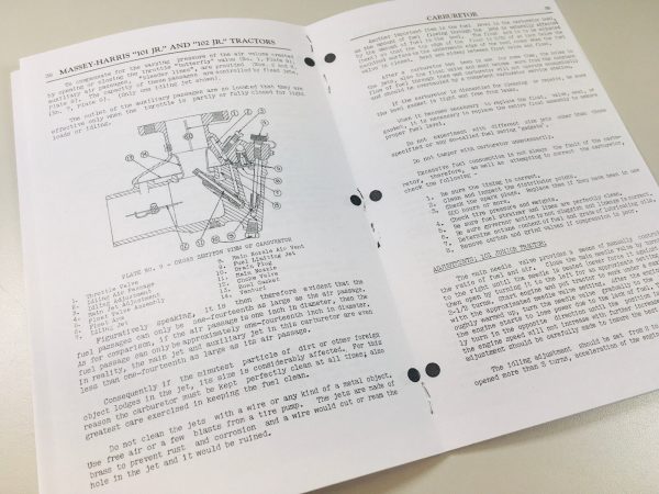 Massey Harris 101 102 Junior Tractor Row Crop/Standard Operators Service Manual - Image 5