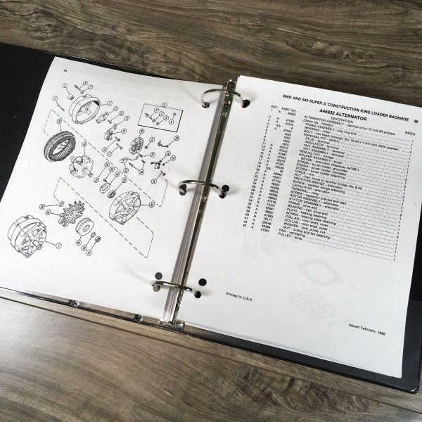 Case 580D Tractor Loader Backhoe Parts Manual Catalog Book Schematics Assembly - Image 8