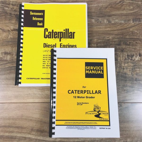 Service Manual Set For Caterpillar 12 Motor Road Grader Repair Shop S/N 8T1-Up