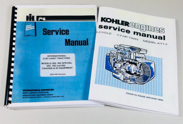 Cub Cadet 682 Chassis Garden Tractor Kohler Kt17 Engine Service Manual Set