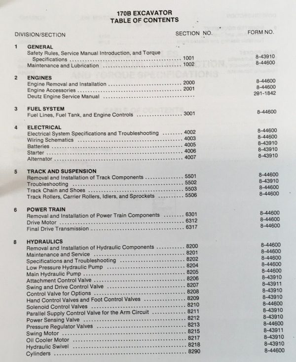 Case 170B Excavator Service Manual Parts Catalog Repair Set Workshop Book - Image 9