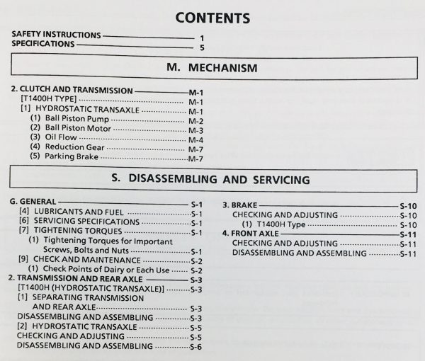 Kubota T1400 T1400H Lawn Tractor Workshop Service & Supplement Manual Shop Set - Image 3