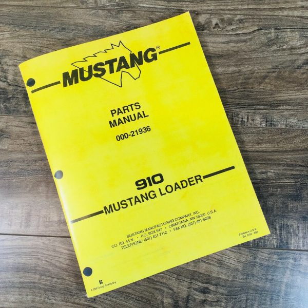 Mustang 910 Skidsteer Loader Parts Manual Catalog Book Assembly Schematics Views