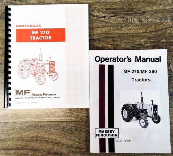 Massey Ferguson 270 Tractor Parts Operators Manual Set Owners Catalog Book