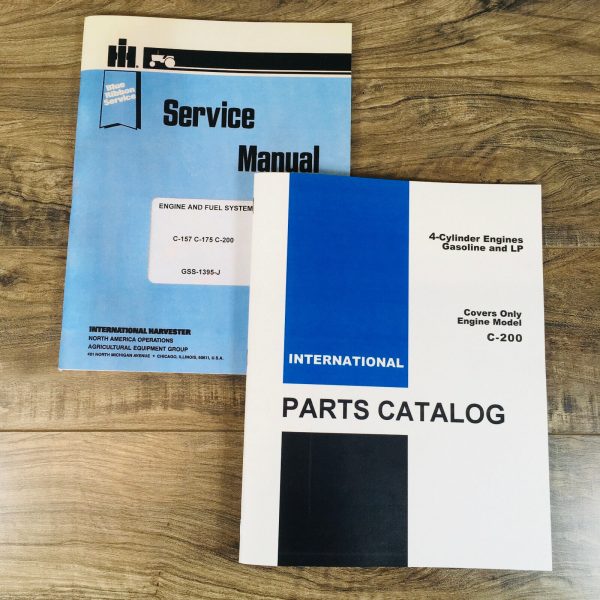 International C200 4 Cylinder Engine Service Parts Manual Set For 8000 Forklift