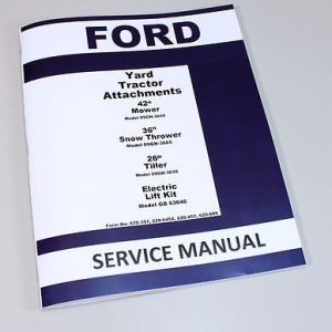 Ford 42" Mower Deck Yard Tractor Attachment Service Repair Manual Model 09Gn3659