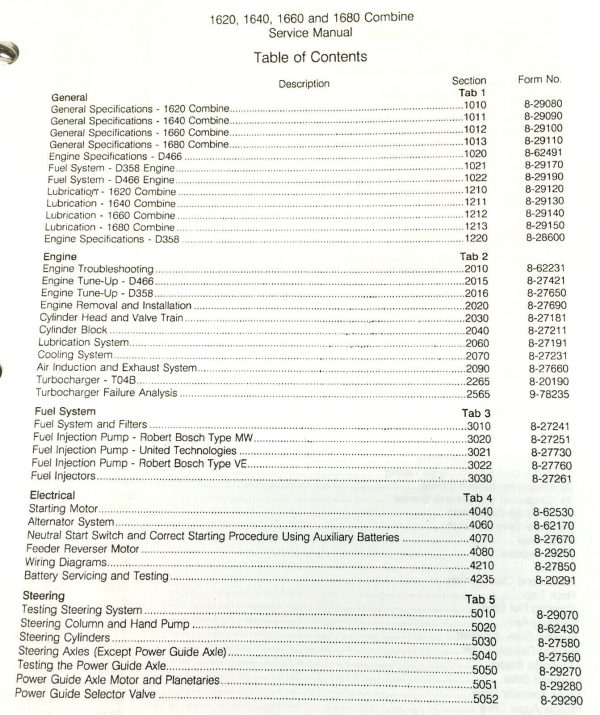 Case Ih 1660 1680 Combine Service Repair Shop Manual Axial Flow Workshop Book - Image 2