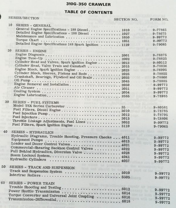 Case 350 Crawler Tractor W/ 26C Backhoe Service Manual Parts Catalog Repair Set - Image 2