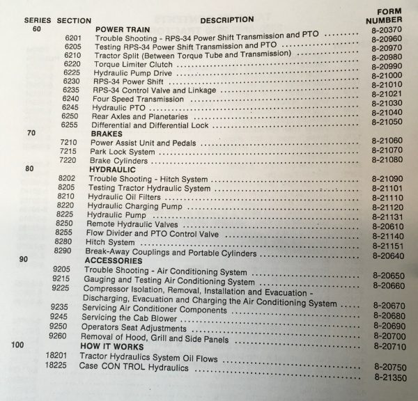 Case 2390 2590 Tractor Service Manual Repair Shop Technical Workshop Book - Image 3