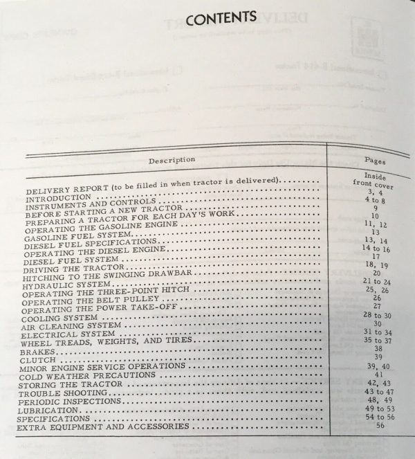 Farmall International B-414 Tractor Operators Manual Owners Book Maintenance IH - Image 2