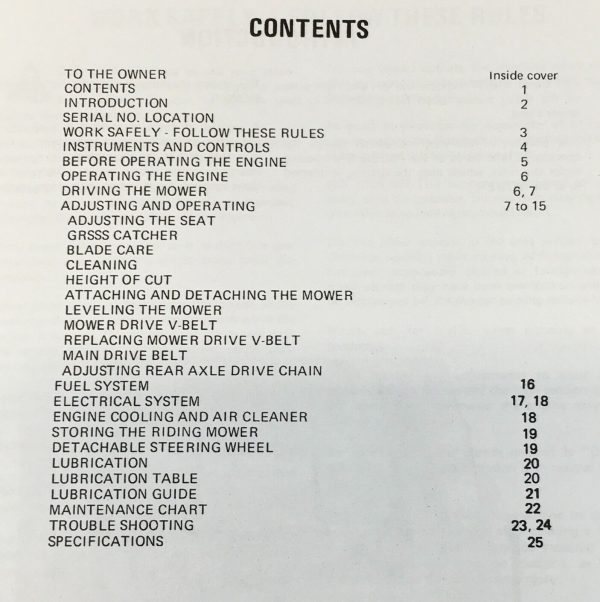 International Cadet 85 Riding Mower Operators Manual Owners Book Maintenance IH - Image 2