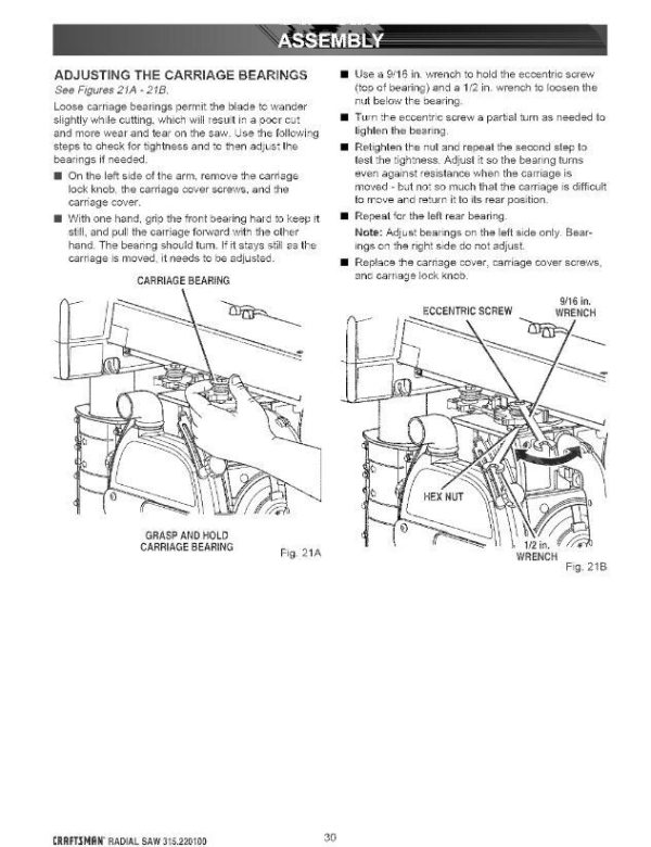 Owners Instruction Manual Fits Craftsman 315.220100 Radial Arm Saw - Image 6