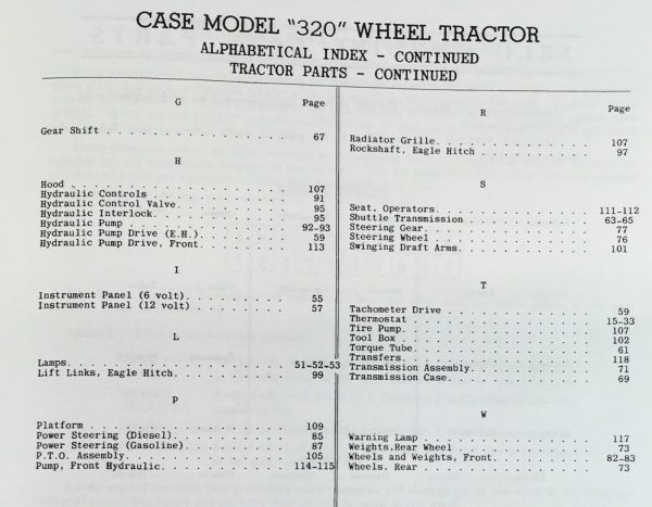 Case 320 Wheel Tractor Parts Catalog Operators Manual Owners Set - Image 5