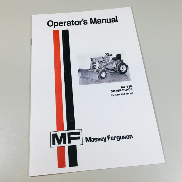 Massey Ferguson Mf 630 Tractor Dozer Blade Owners Operators Manual