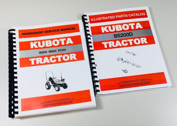 Kubota B5200D 4Wd Tractor Service Repair Manual Parts Catalog Shop Set Overhaul