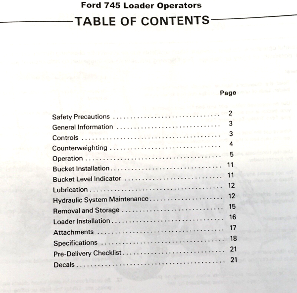 Ford 745 19-863 Loader for 340 540 Tractor Operators Manual Owners Maintenance - Image 2