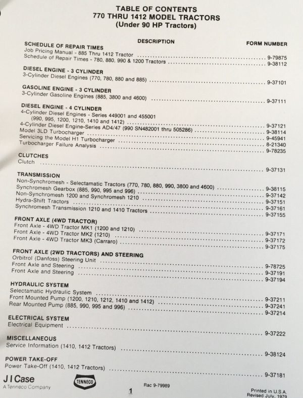 David Brown Case 885 Tractor Service Manual Parts Catalog Operators Repair Set - Image 2