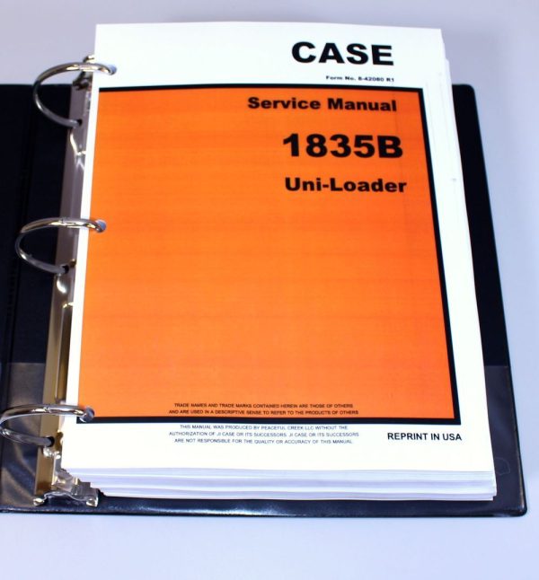 Case 1835B Uni-Loader Service Manual Technical Repair Shop Book Overhaul Binder - Image 2