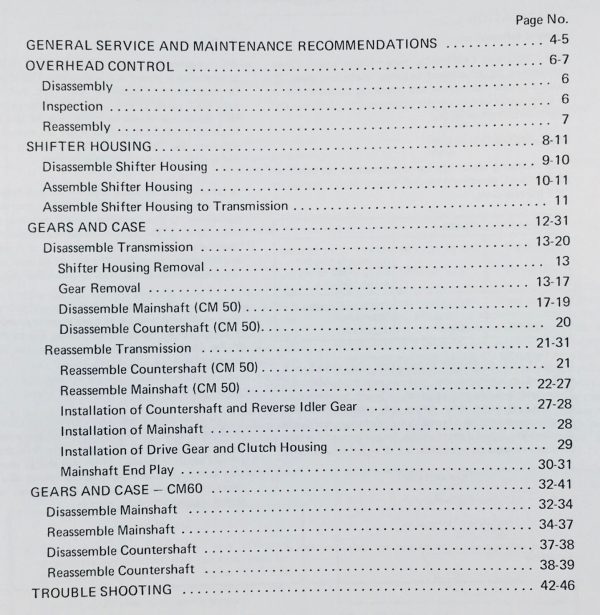 Dana Corp 6052A 6052B 6052C 6252A 5 Speed Spicer Transmission Service Manual - Image 2