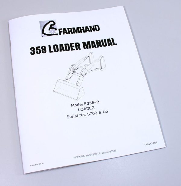 Farmhand F358-B Loader Operators Manual Instructions Parts List Catalog Tractor