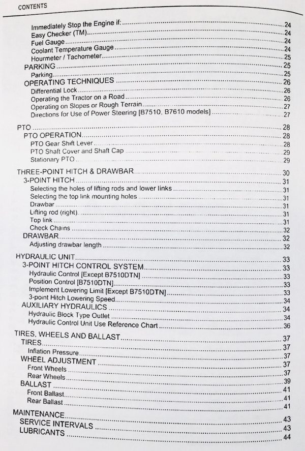 Kubota B7410 B7510 B7610 Tractor Operators Owners Manual Maintenance Book Lube - Image 3