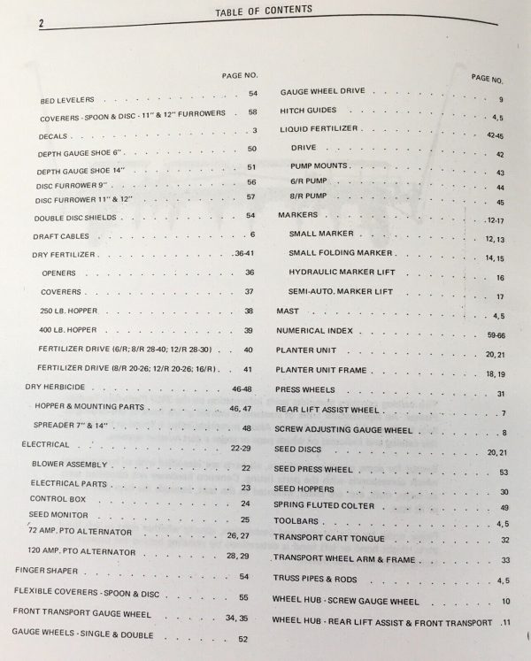 White 3407 Plant/Aire Planter Parts Manual Catalog Book Assembly Schematics - Image 2