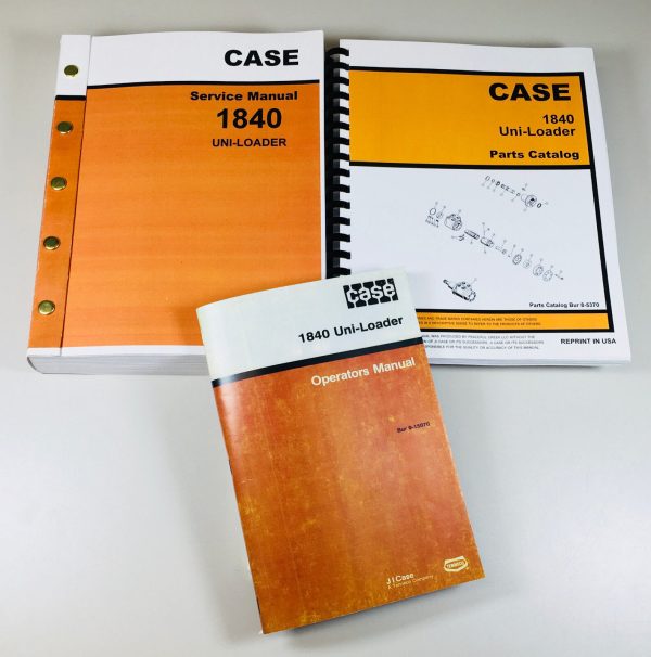 Case 1840 Uni-Loader Skid Steer Service Parts Operator Manual Shop Book Overhaul