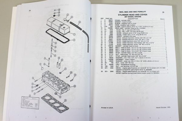 Case 584C 585C 586C Forklift Service Parts Operators Manual Set Overhaul Binder - Image 9