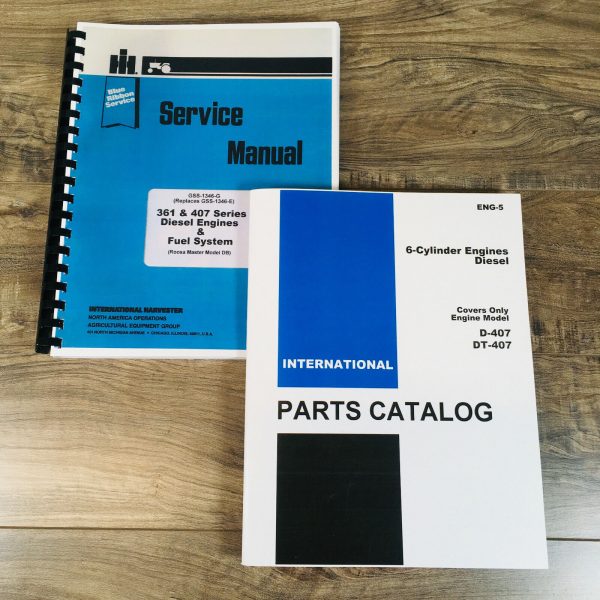 International D-407 Diesel Engine Only For 856 Tractor Service Parts Manual Set