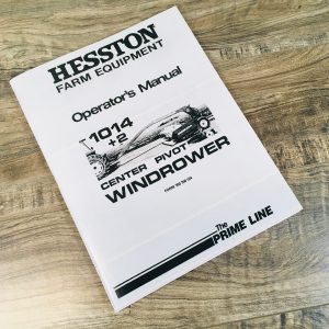 Hesston 1014+2 Windrower Operators Manual Owners Book Maintenance Adjustments