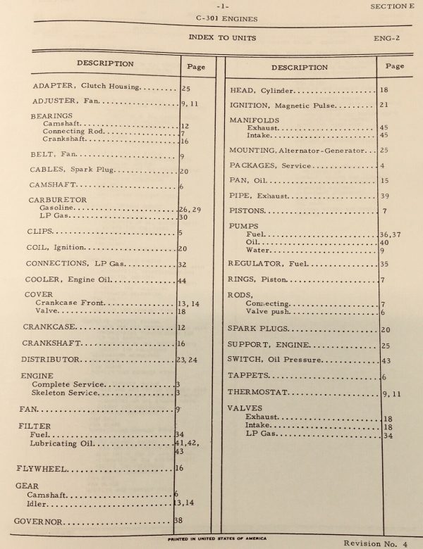 International C-301 6 Cylinder Engine Only For 715 Combine Parts Manual Catalog - Image 7