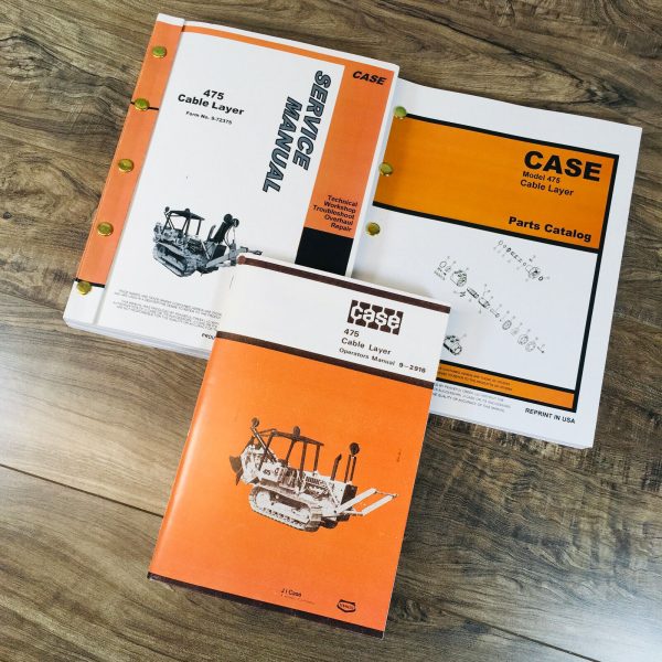 Case 475 Cable Layer Service Manual Parts Catalog Operators Owners Set Eng. 301B