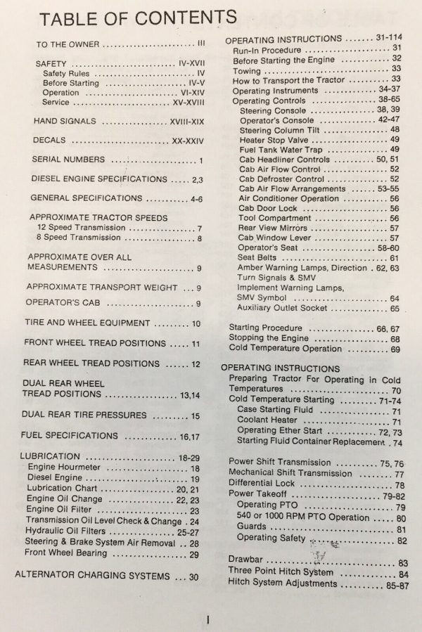 Case 2090 Tractor Operators Manual Owners Book Maintenance Adjustments More - Image 2