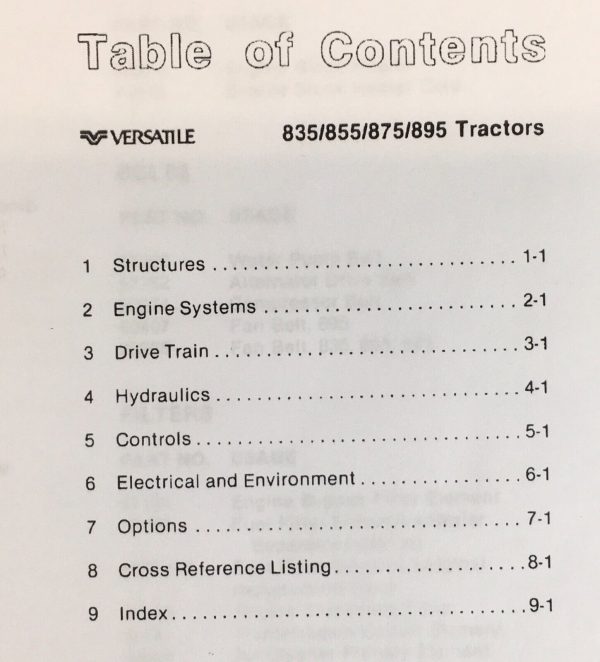 Versatile 835 855 875 895 Tractor Service Parts Manual Set Repair Workshop Shop - Image 2