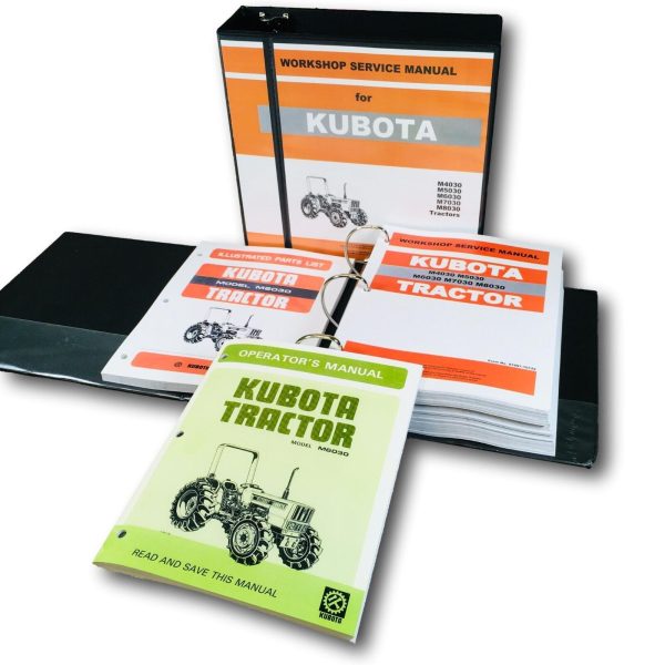 Kubota M6030 M6030DT Tractor Service Manual Parts Catalog Operators Repair Shop