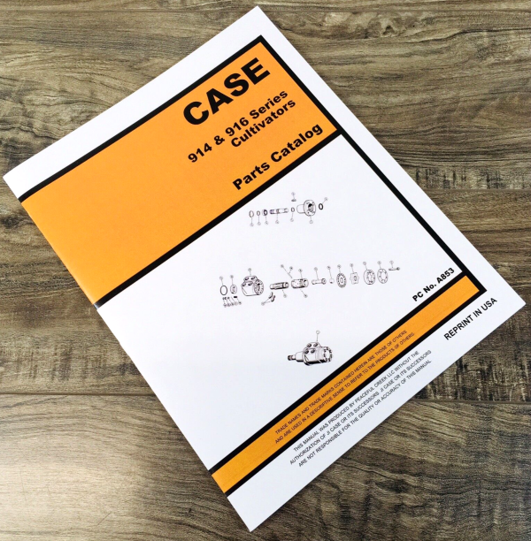 Case 914 & 916 Series Cultivator Rear Mounted Parts Manual Catalog Book Assembly