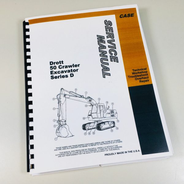 Case Drott 50D Crawler Excavator Service Technical Repair Manual