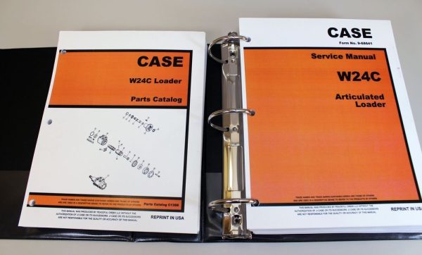 Case W24C Articulated Loader Service Manual Parts Catalog Repair Shop Technical