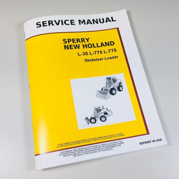 New Holland L35 L775 L778 Skid-Steer Loader Service Repair Shop Manual Technical