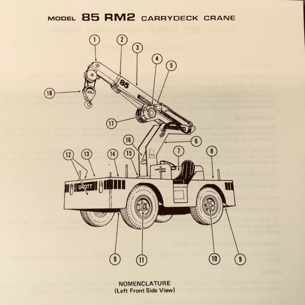 Case Drott 85Rm2 Carrydeck Crane Manual Service Parts Catalog Operators Set Book - Image 7