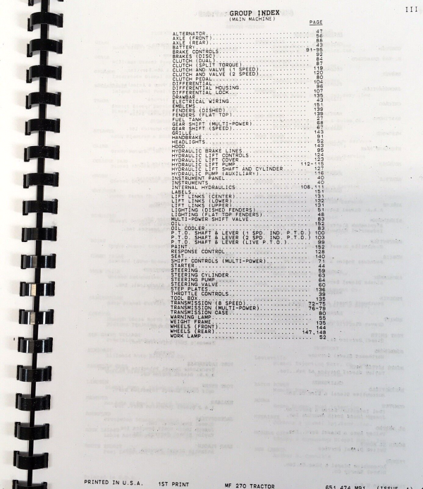 Massey Ferguson MF 270 Tractor Parts Manual Catalog Book Assembly Schematics - Image 3