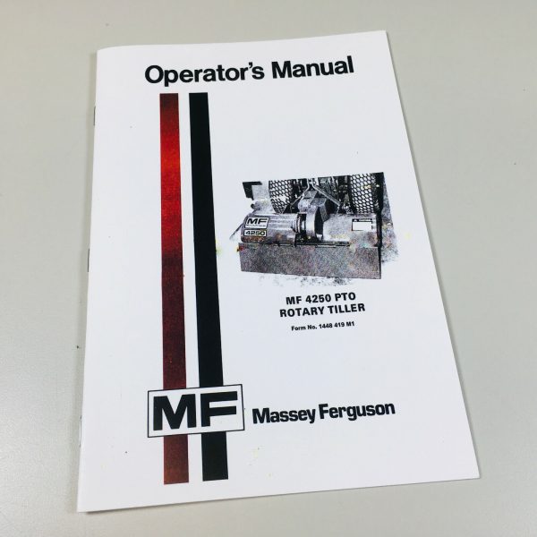 Massey Ferguson Mf 4250 Pto Rotary Tiller Owners Operators Manual Garden Service