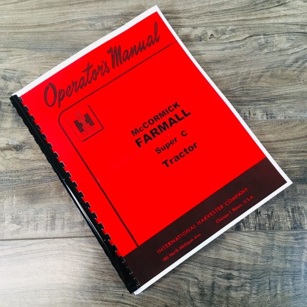 Farmall International Super C Tractor Operators Manual Owners Maintenance Book