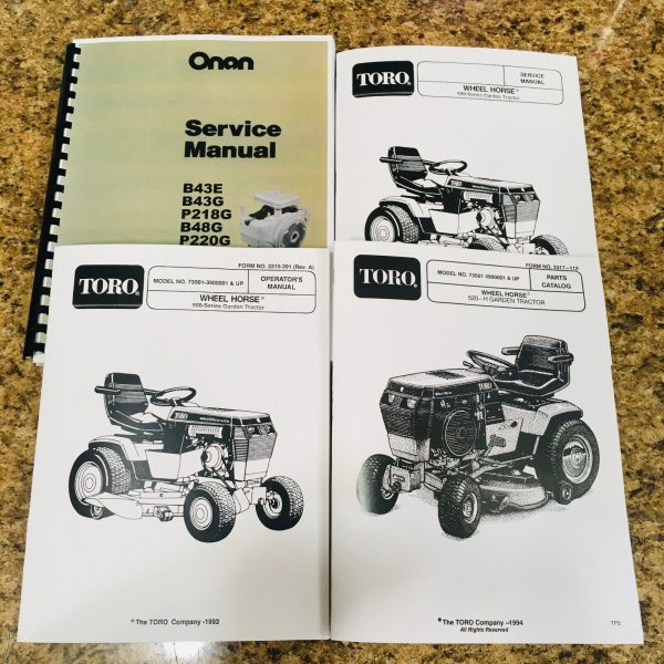 Toro Wheel Horse 520H Garden Tractor Service Parts Operators Manual Set Shop